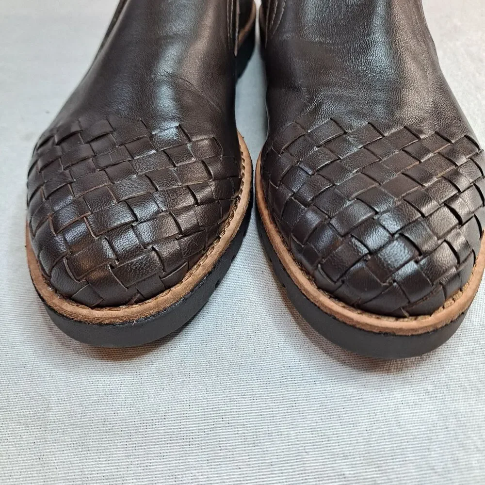 Vaneli T. Morro Napa Jacy Loafers Women's Sz 8N Brown Leather Braided